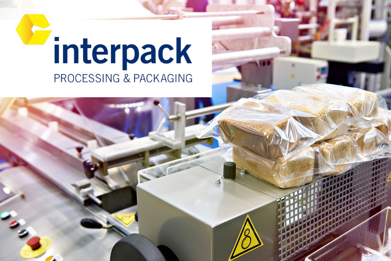 bread loaves in plastic packaging with interpack logo