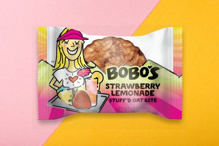 Individually wrapped Bobo's Strawberry Lemonade Oat Bite