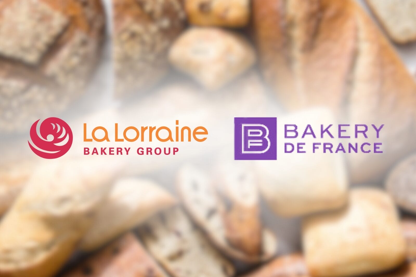 La Lorraine Bakery Group and Bakery de France logos with a bread background