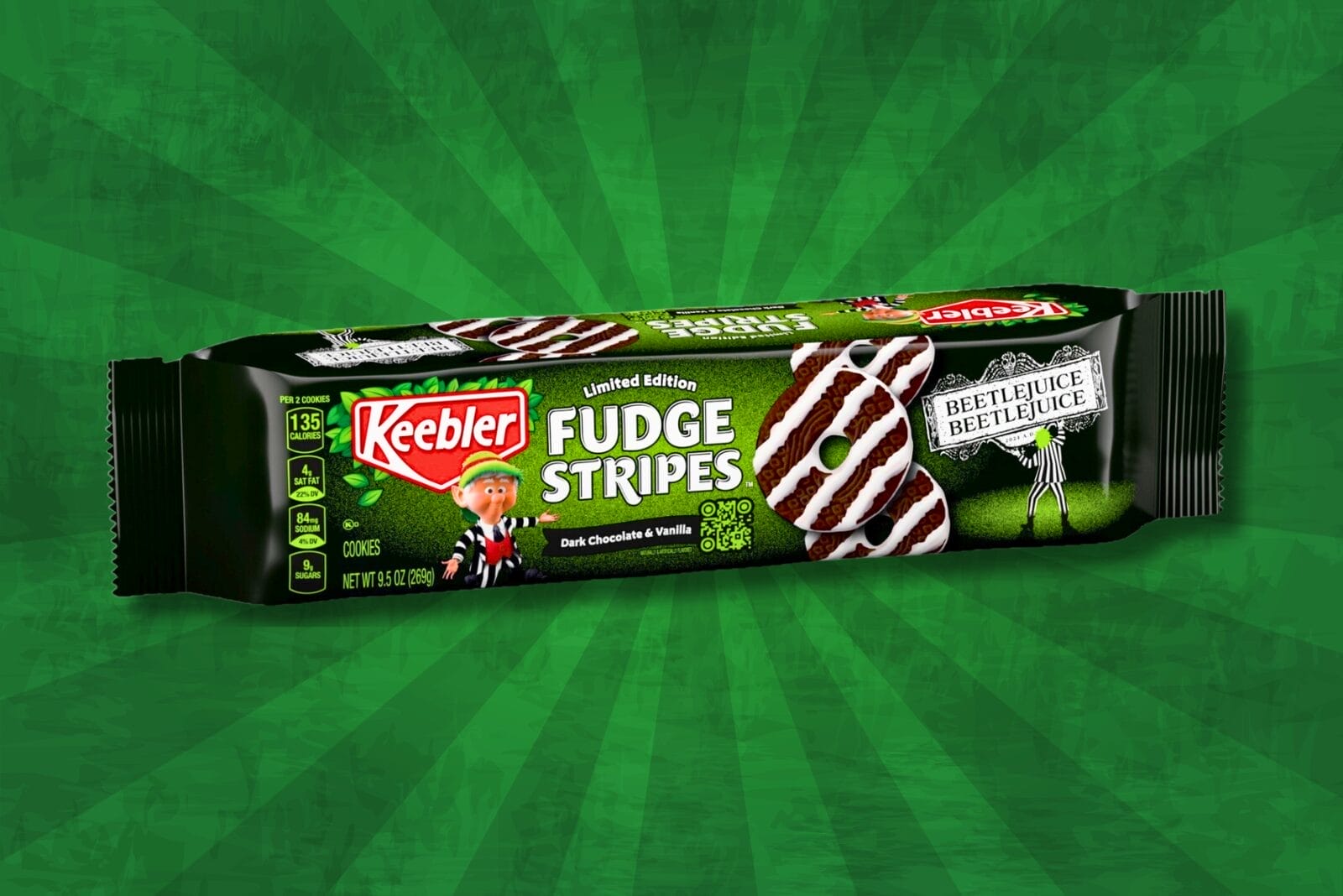 Keebler Beetlejuice Fudge Stripes cookies