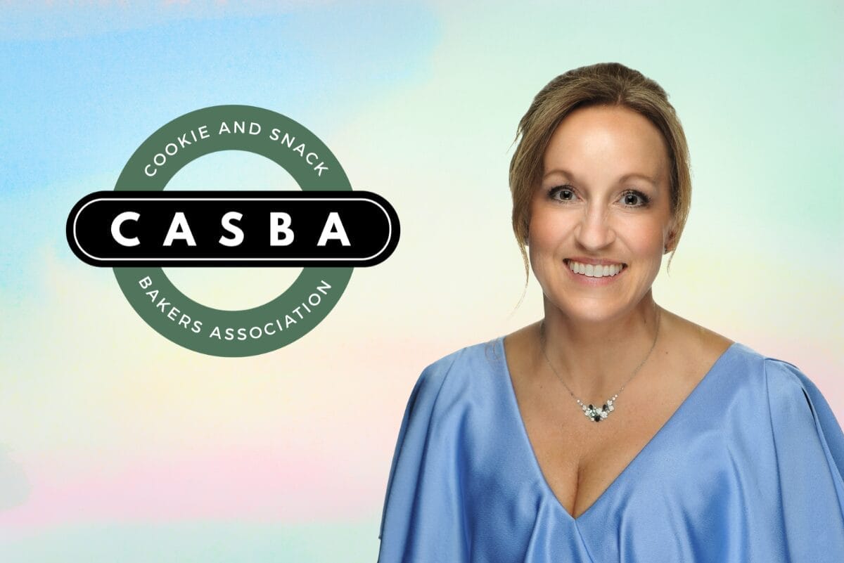 CASBA logo with headshot of Felicia Quigg on pastel background.