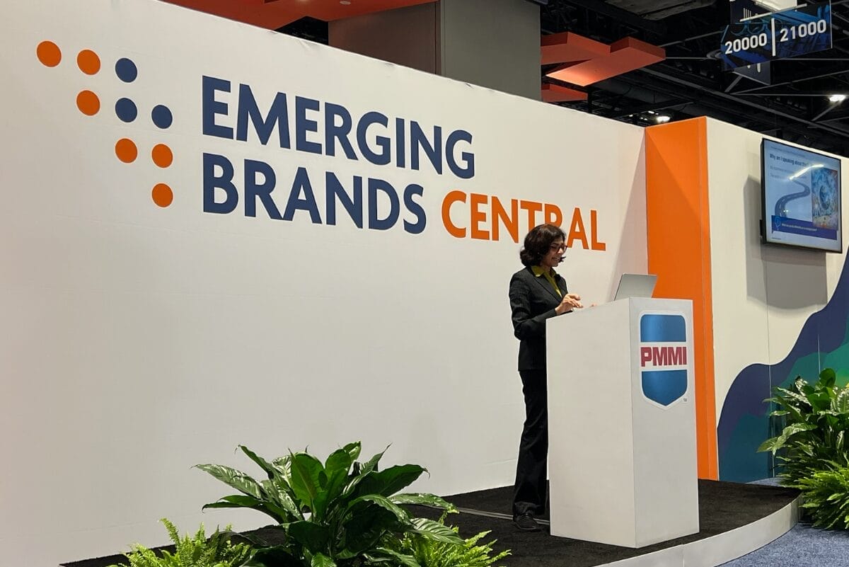 Deepika Devarajan on the Emerging Brands Central stage at Pack Expo 2024.