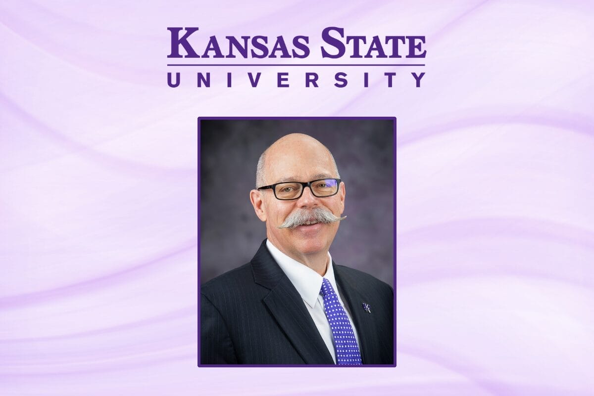 Ernie Minton, PhD, and Kansas State University logo on purple background