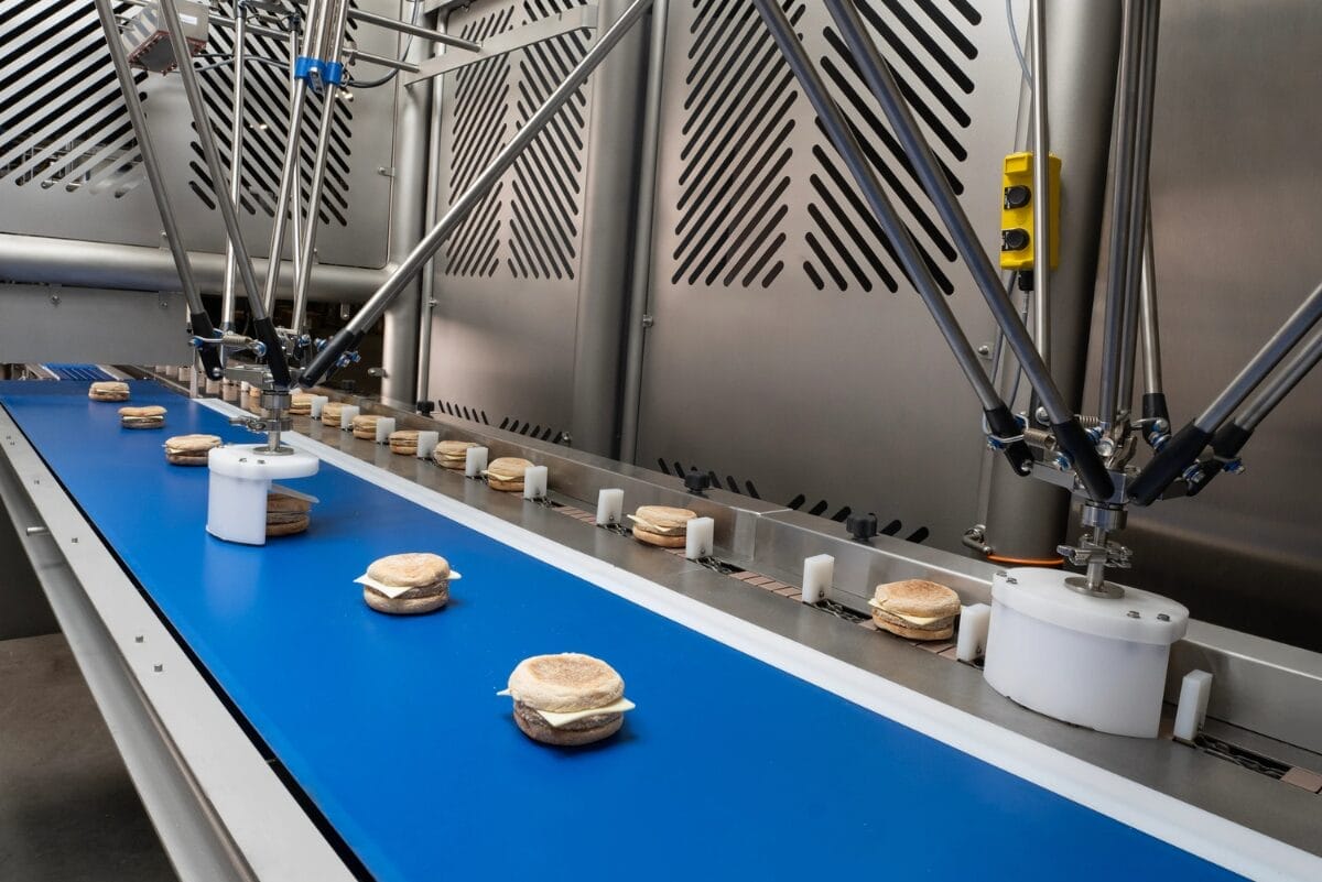 JLS Automation's robotic sandwich assembly at work.