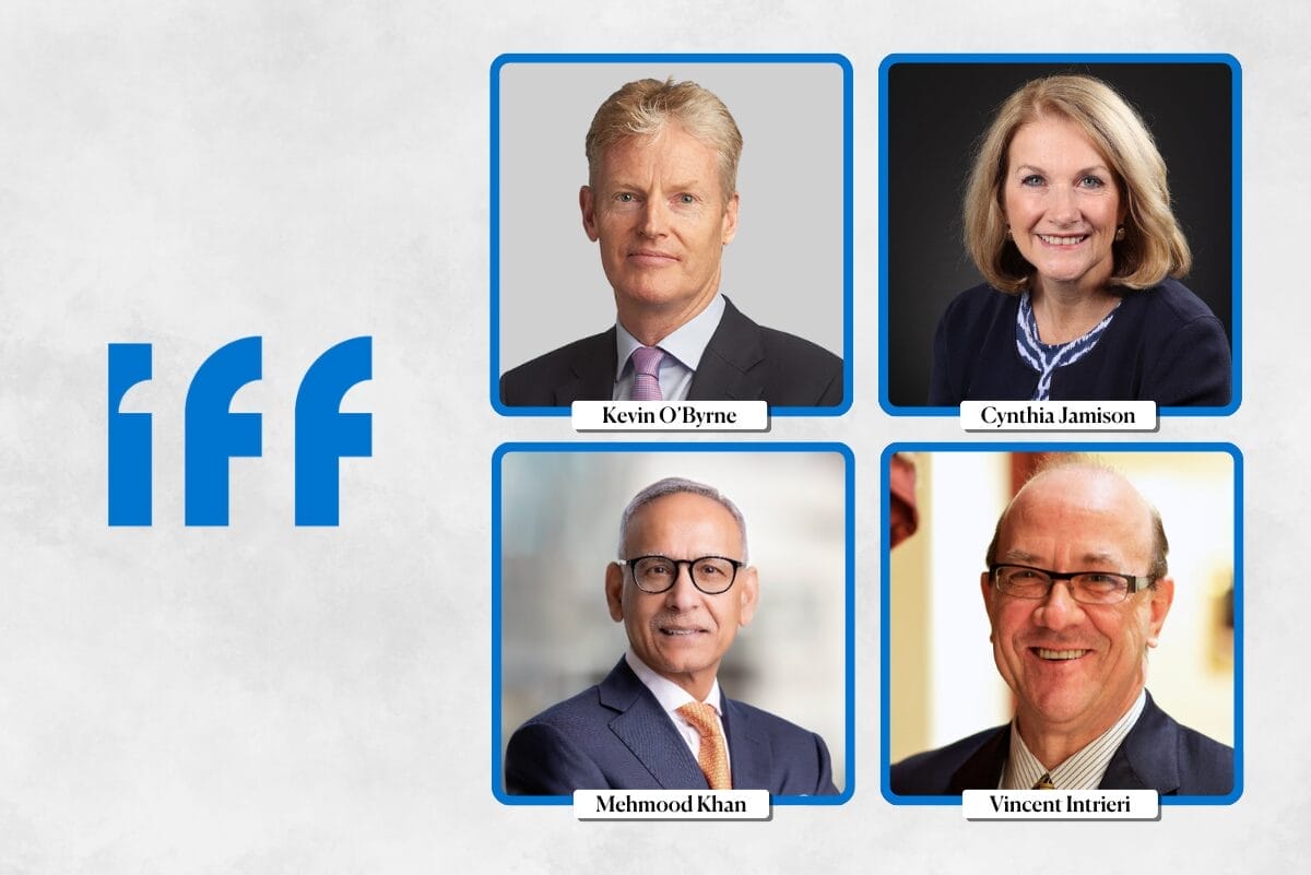 New additions to IFF board of directors. Kevin O'Byrne, Cynthia Jamison, Mehmood Khan and Vincent Intrieri