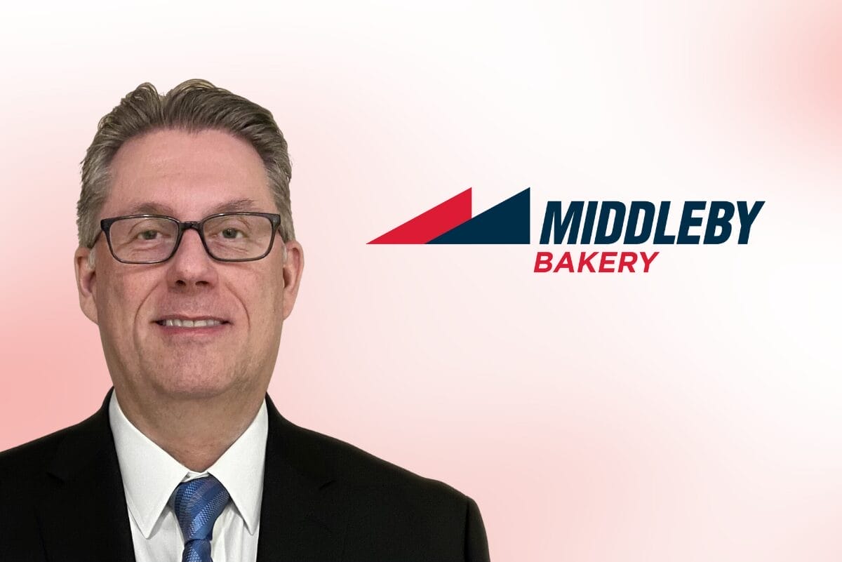 Joakim Nordell and Middleby Bakery logo on red and white background