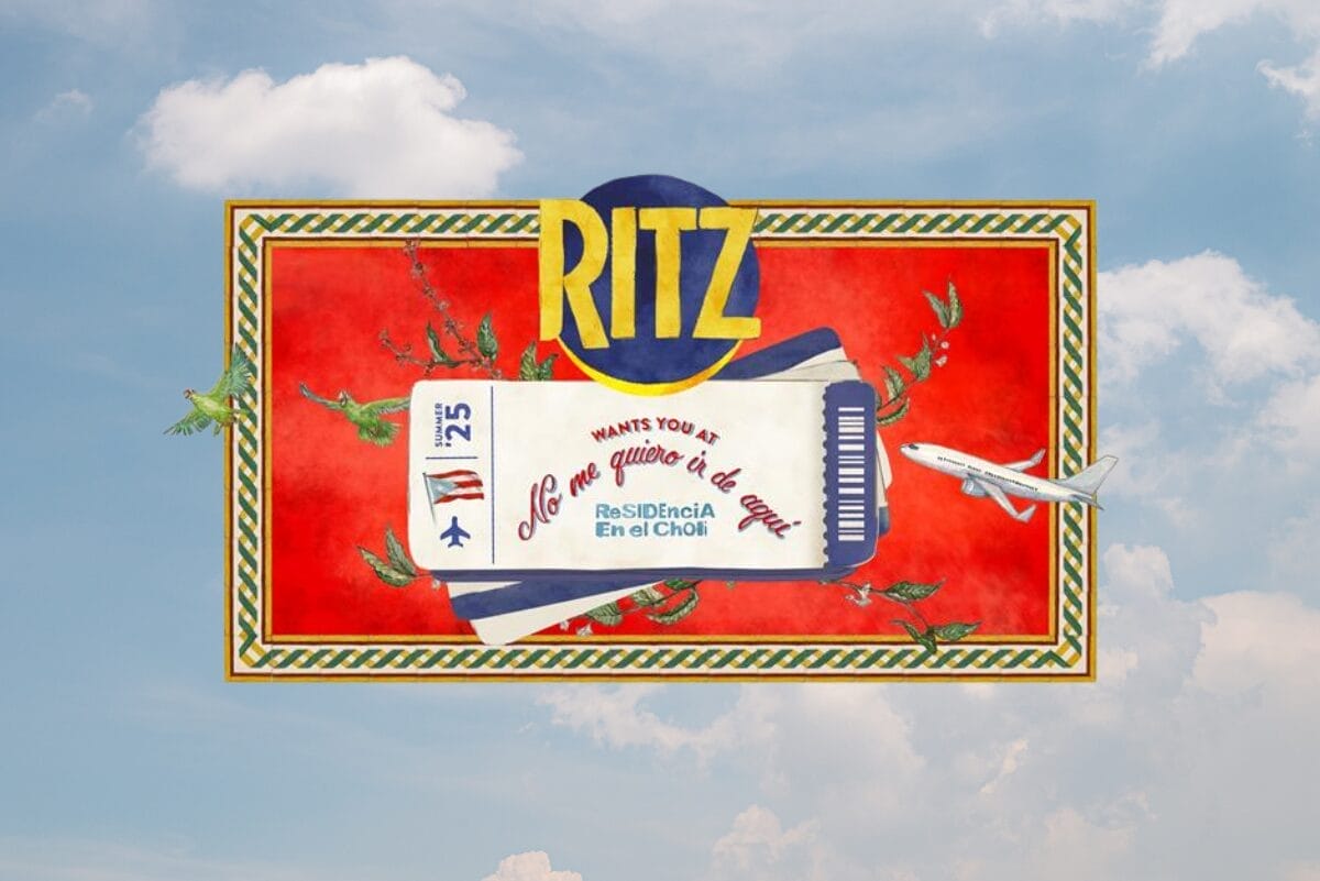 sky behind logo of Ritz salty club giveaway and no me quiero ir de aqui residency tickets