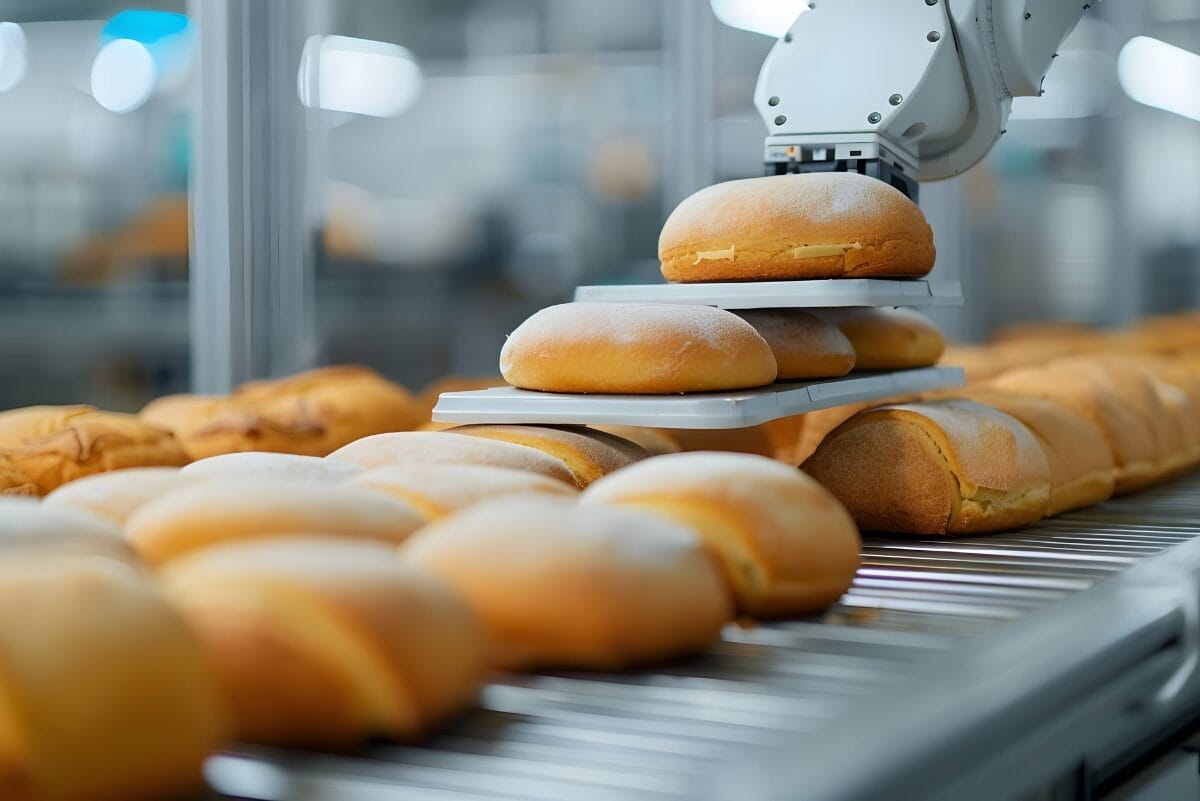 Automated bread handling on line