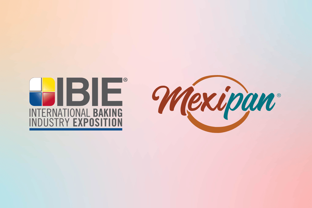 IBIE logo and Mexipan logo on gradient background