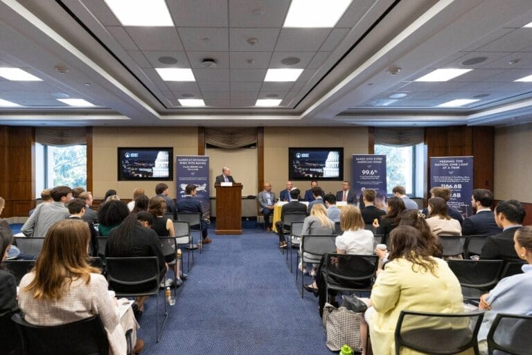 Congressional staffers listen to panel with baking industry experts during Congressional Breakfast Briefing hosted by the American Bakers Association