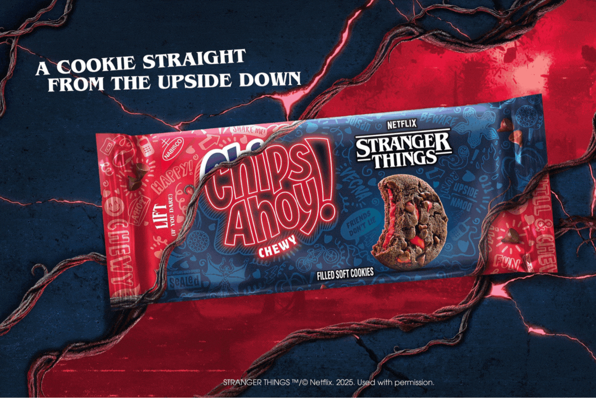 Chips Ahoy! x Stranger Things Limited-Edition Cookie package and retro original Chips Ahoy! package