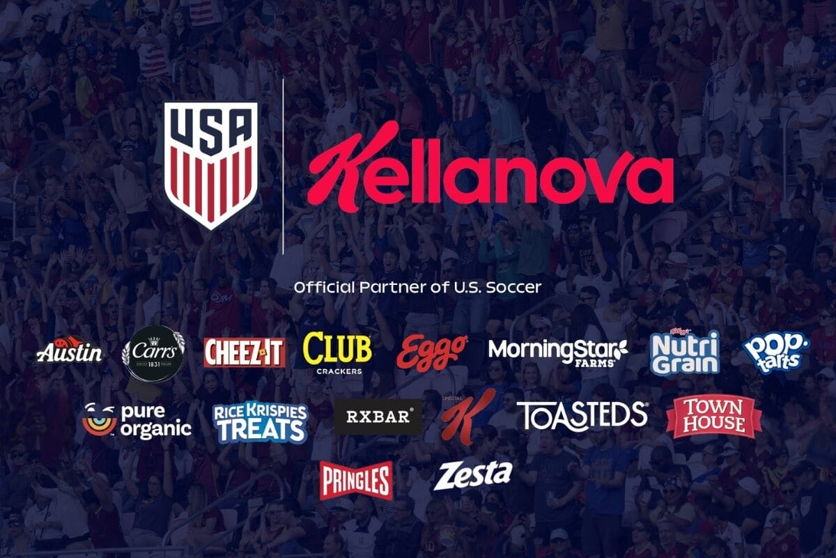 Kellanova and U.S. Soccer Federation logos with Kellanova brand logos underneath