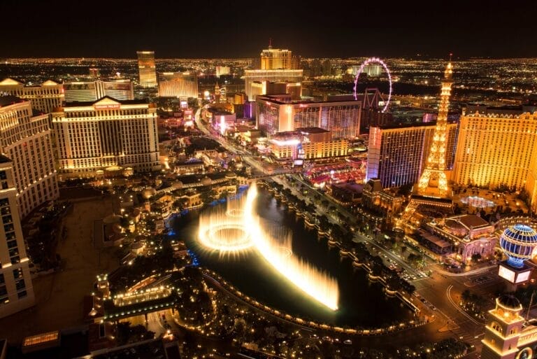 View of Las Vegas strip at night
