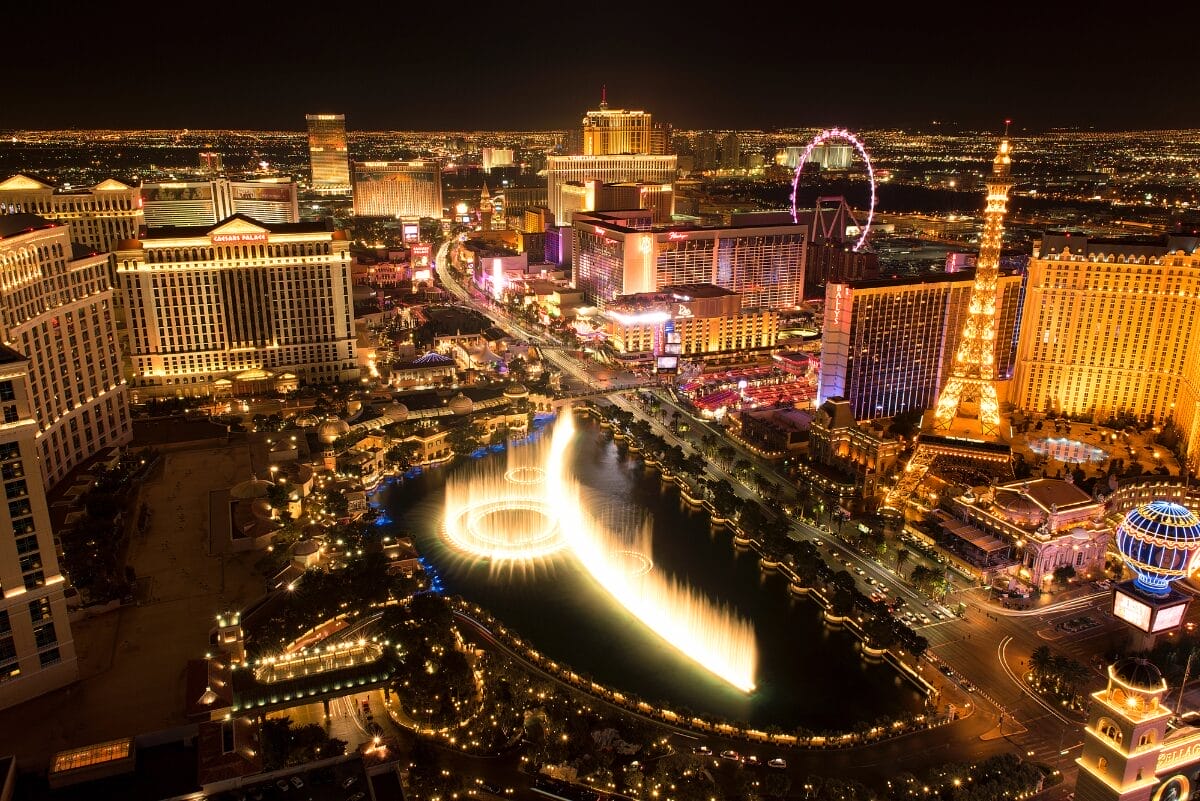 View of Las Vegas strip at night