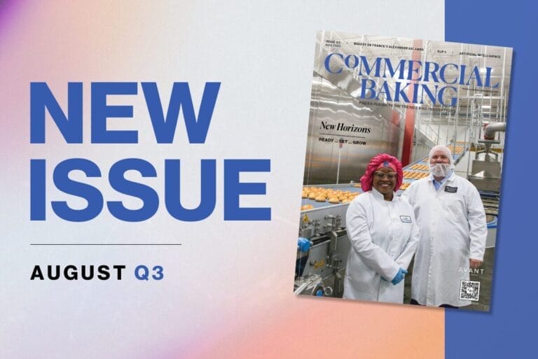 August | Q3 2025 issue of Commercial Baking on gradient background