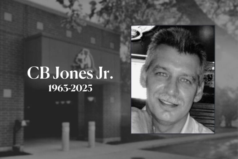 CB Jones Jr. 1963-2025 and image of him in black and white