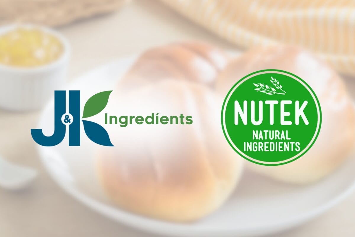 J&K Ingredients and Nutek Natural Ingredients logos over background of bread