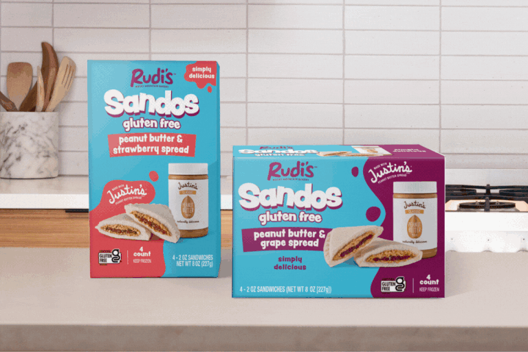 Rudi's Gluten Free Sandos in strawberry and grape flavors