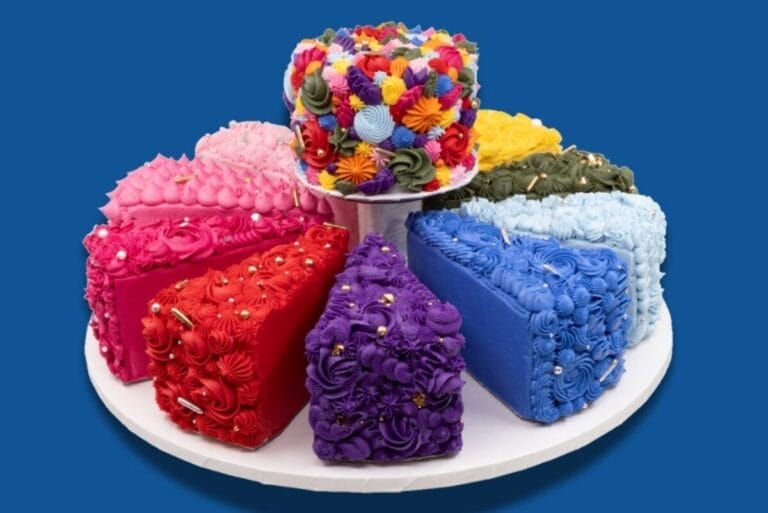 Rise Baking's slices of colorful cake